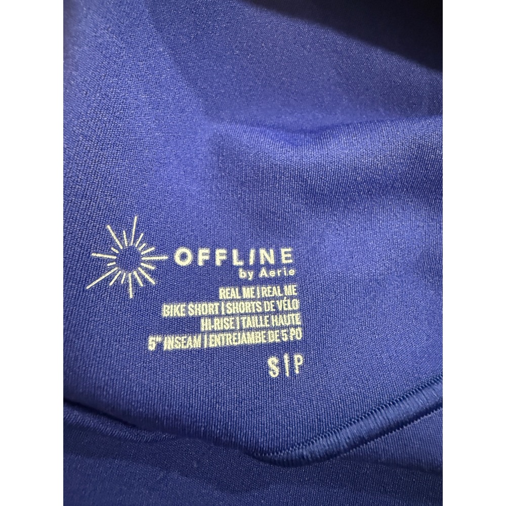OFFLINE by Aerie Real Me Crossover Bike Shorts Cobalt Blue High Rise 5" Inseam S - Picture 5 of 9